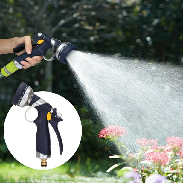 High Pressure Metal Spray Gun Garden Hose Pipe Lawn Watering Car Wash Jet 7 Dial